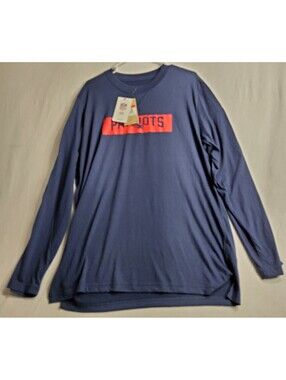 New England Patriots Shirt Nike NFL On Field Dri-Fit Men's L Blue Long Sleeve
